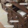 SinCiDo Farmhouse Dresser with 8 Drawer, 39" Tall Dressers & Chests for Bedroom, Wood Rustic Bedroom Dresser for Living Room - 4 of 4