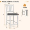 Tangkula Rubber Wooden Bar Stools Set of 2 w/ Ergonomic Back Comfortable Linen Cushion - 3 of 4