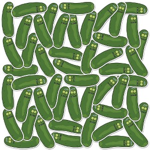 Rick & Morty Pickle Rick 50ct Vinyl Large Deluxe Stickers Variety Pack - 1 of 4