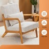 Lyngins Mid-Century Modern Accent Chair, Upholstered Arm Chair with Pillow, Ergonomic Rubberwood Reading Chair Living Room Chair, Easy Assembly - 4 of 4