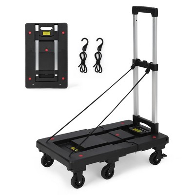 Folding Hand Truck, 500 Lb Collapsible Dolly Cart, Portable Utility Dolly Grocery Cart with 6 Wheels