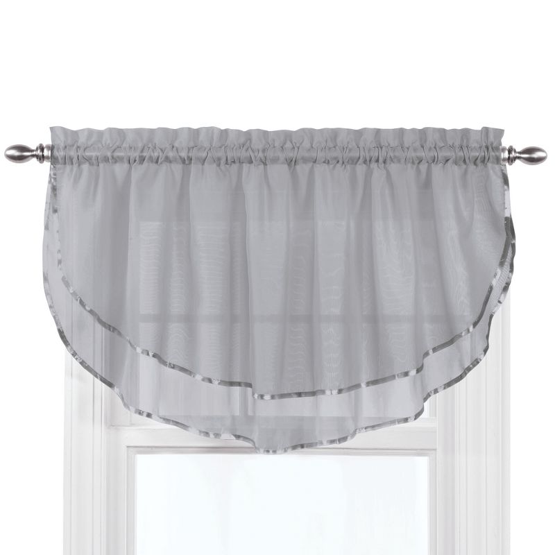 Collections Etc Elegance Sheer Ascot Window Valance, Allows Light to Enter While Maintaining Privacy - Decorative Accent for Any Room in, 2 of 3