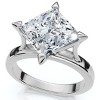 Pompeii3 Certified 3Ct Princess Cut Diamond Solitaire Engagement Ring 14k or Pt Lab Created - 3 of 4