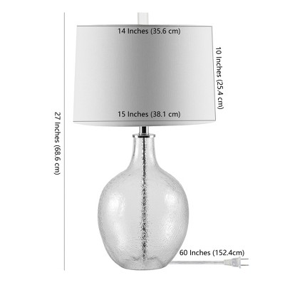 Clear Glass Urn Table Lamp with Drum Shade