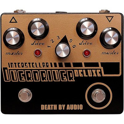 DEATH BY AUDIO Interstellar Overdriver Deluxe Dual Overdrive Noise Effects Pedal Black and Gold