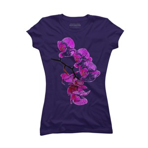 Junior's Design By Humans Orchid By jirkasvetlik T-Shirt - 1 of 3