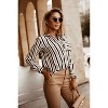 Clearlove Striped Button Down Shirts for Women Dress Shirts Long Sleeve Office Work Shirt - 4 of 4