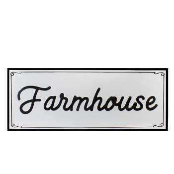 Northlight 36" Black and White "Farmhouse" Metal Sign Wall Decor