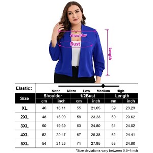 Plus Size Blazer for Women 3/4 Sleeve Open Front Office Cropped Blazer Jacket - 1 of 4