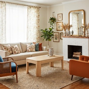 Modern Rounded Rectangular Coffee Table (40in x 20in / 1020mm x 510mm) - 1 of 4