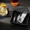 Viski Glacier Highball Ice Cube Tray with Lid in Grey – BPA-Free Silicone Mold  – Makes Four 5" x 1.25" x 1.35" Rectangles, Dishwasher Safe – Set of 1 - 4 of 4