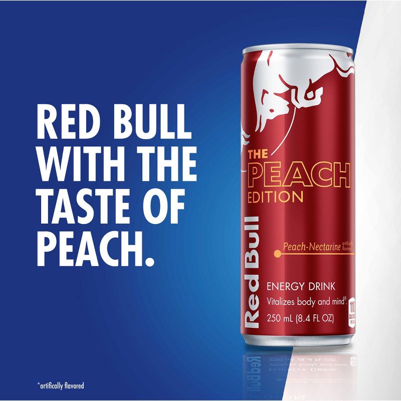 Red Bull Peach Nectarine Energy Drink - 4pk/8.4 fl oz Cans, 2 of 9