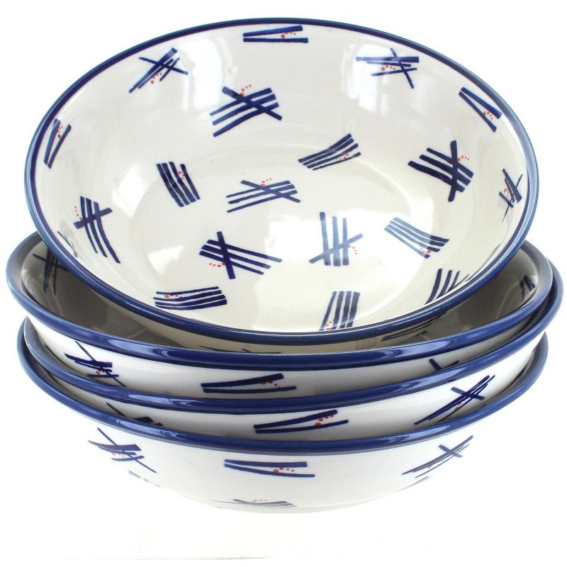 Blue Rose Polish Pottery 1013 Zaklady Large Salad Bowl Set, 1 of 2