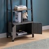 Vynxaria Modern Bookcase with Four Open Shelves and Two Door Cabinet - Black & Grey - 3 of 4