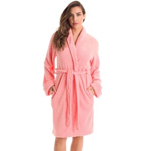 Just Love Womens Plush Solid Robe | Ladies Bathrobe - 1 of 2