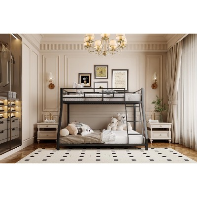 Bellemave Metal Twin Bunk bed for Kids and Adults , With Safety Guardrail and Ladder , Black