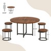 Resenkos End Table,Dining Table, Living Room Table,47" Round Dining Table, 5-Piece Kitchen Dinner Table Chairs Set,Brown - 4 of 4