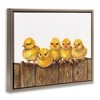 Stupell Industries Chicks on the Fence Floating Frame Canvas Art, Brown, 31" x 25" - 2 of 4