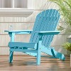 Malibu Outdoor Acacia Wood Adirondack Chair Teal - Christopher Knight Home: Rustic, Foldable, Weather-Resistant - 3 of 4