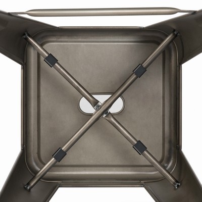 Yaheetech 30'' Black Metal Backless Stackable Bar Stools Set of 4