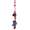 Northlight Plush Beaded Star with Pom Poms Hanging Christmas Ornament - 11" - Blue and Red - 3 of 3