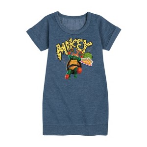 - Teenage Mutant Ninja Turtles - Michelangelo AKA Mikey Graphic Short Sleeve Fleece Dress - 1 of 4