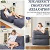 Hooseng Giant Bean Bag Chair with Ottoman, Lounge Beanbag Lounger with Pillow for Adults, Oversized Beanbag Lazy Floor Sofa for Living Room, Bedroom - 3 of 4