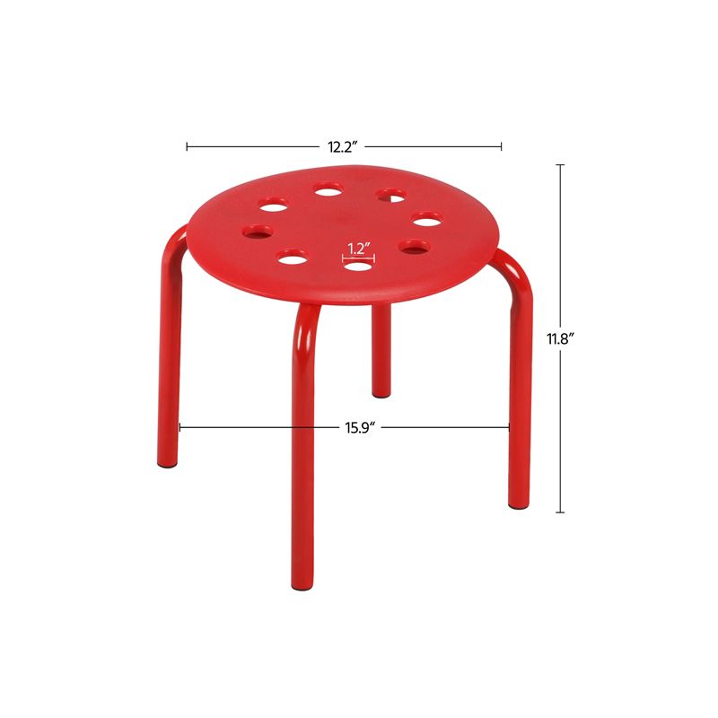 Yaheetech 12" High Plastic Stack Stools for Classroom (Pack of 5), 3 of 4