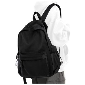 Black School Backpack for Girls Women Waterproof High School Book Bag Cute Backpack - 1 of 4