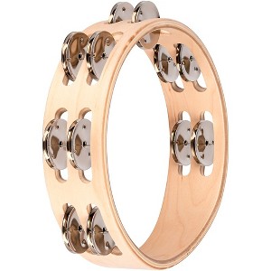 Nino Double Row Wood Tambourine, Natural 8 in. - 1 of 4