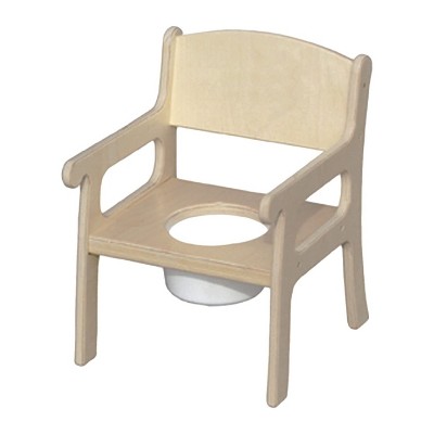 Little Colorado 027UNF Stable Sturdy Comfortable Plywood Potty Training Bathroom Chair Seat for Children with Removable Plastic Chamber, Unfinished