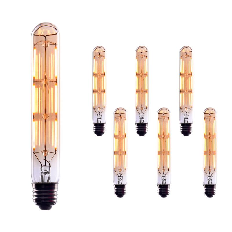 CROWN LED 110V-130V, 60 Watt, EL07 Edison Light Bulb E26 Base Dimmable Incandescent Bulbs, 6 pack, 1 of 4