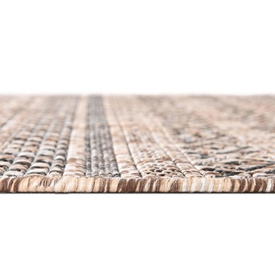 Natural Brown Synthetic Square Outdoor Stain-resistant Rug