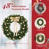 Karl Home Lighted PVC Christmas Wreath with Pinecone and Gold Ornaments - 2 of 4
