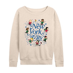 Women's - Peanuts - NYC Skate Lightweight French Terry Wide Neck