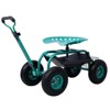 VYNXARIA Blue/Red/Green Garden Scooter - Rolling Cart Seat with 360 Swivel and Tool Tray - 2 of 4