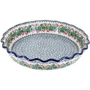 Blue Rose Polish Pottery 636 Ceramika Artystyczna Pie Plate - 1 of 1
