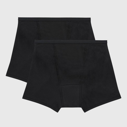 Hanes Women's 2pk Super Period Boy Shorts - Black : Target