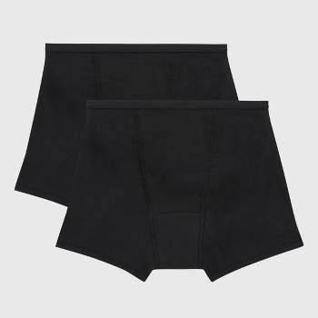 Hanes Women's 2pk Super Period Boy Shorts - Black