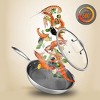 NutriChef 12'' Triply Stainless Steel Stir Fry Pan with Tempered Glass Lid NC3PL12 - 2 of 4