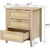 Rattan Nightstand – Boho Accent Table with Rattan Drawers & Metal Legs - 3 of 4