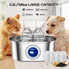 TopComfy Automated Pet Fountain 3.2L Cowhorn Shaped Pet Water Dispenser Anti Spill Free Automatic Waterer for Pets, Silver, 10.24"*7.87"*4.72" - 2 of 4