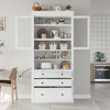 78" Tall Kitchen Pantry Storage Cabinet, Freestanding Cupboard, Farmhouse Pantry Cabinet with Drawers & Adjustable Shelves - ModernLuxe - 3 of 4