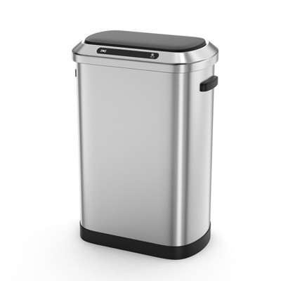 Dolonm 50L Smart Sensor Trash Can - Hands-Free Automatic Lid, Stainless Steel, Quiet Close, 13.2 Gallon for Kitchen/Office