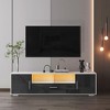 62.99" Stylish TV Stand with LED Light Belt, Open Cells and Metal Handle, Media Entertainment Center for 69" TV 4W - ModernLuxe - 2 of 4