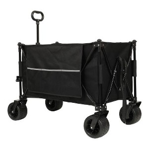 SKRAN Outdoor Sport Foldable Extended Wagon with 480lbs Weight Capacity,with Beach Wheels & Drink Holders,Side Pocket and Brakes for Camping - 1 of 4