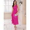 INSPIRE CHIC Women's One Shoulder Sparkly Ruched Ruffle Bodycon Cocktail Maxi Dress - 3 of 4