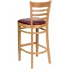 Emma and Oliver Ladder Back Wooden Restaurant Dining Barstool - 3 of 4