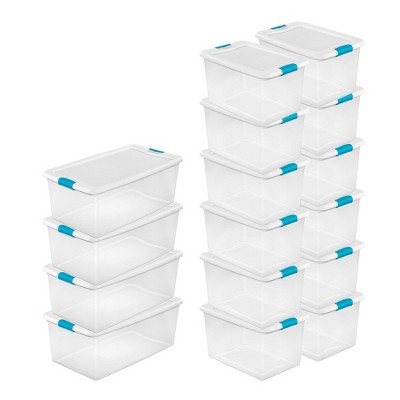 Sterilite 106 Qt. Plastic Storage Container (4 Pack) + 64 Qt Box (12 Pack)