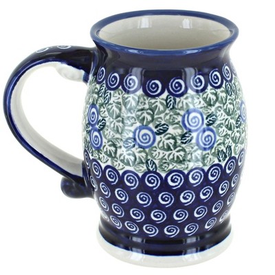 Blue Rose Polish Pottery Seaside Swirl Beer Mug